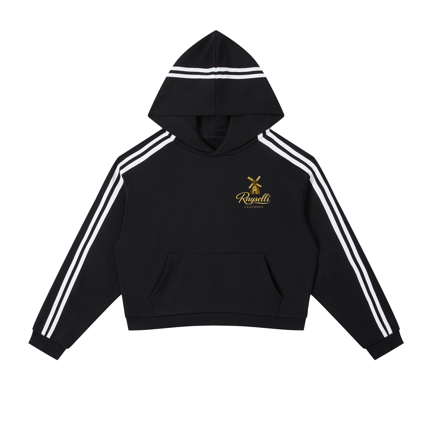 Rayselli Contrast Side Stripe Cropped Hoodie