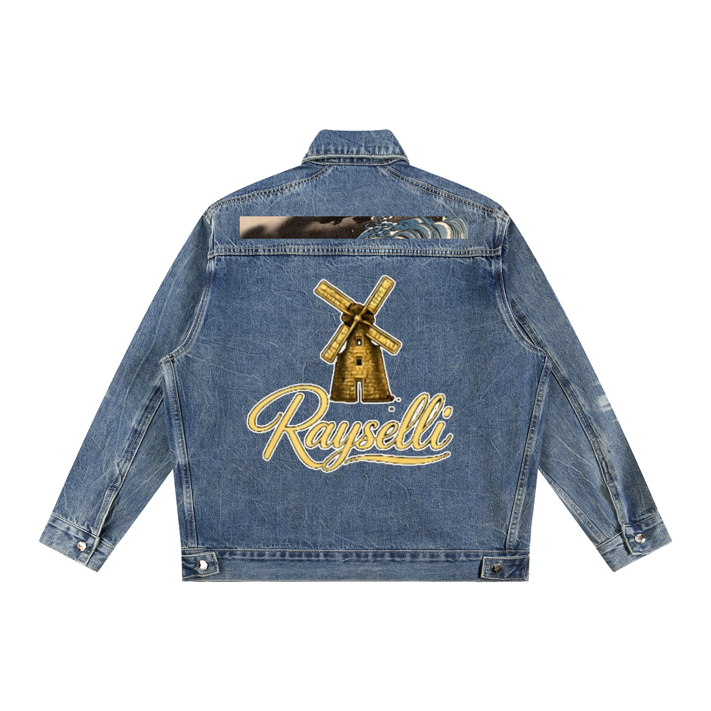 Rayselli Vintage Wash Zip Up Denim Jacket