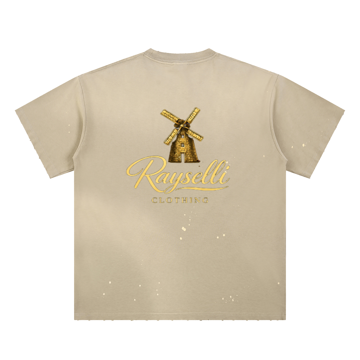 Rayselli Hand-Frayed Sunfade Paint Splatter T-Shirt