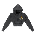Rayselli Vintage Washed Cropped Fleece Hoodie