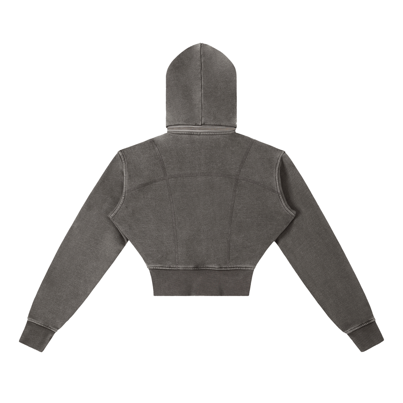Rayselli Vintage Washed Cropped Fleece Hoodie