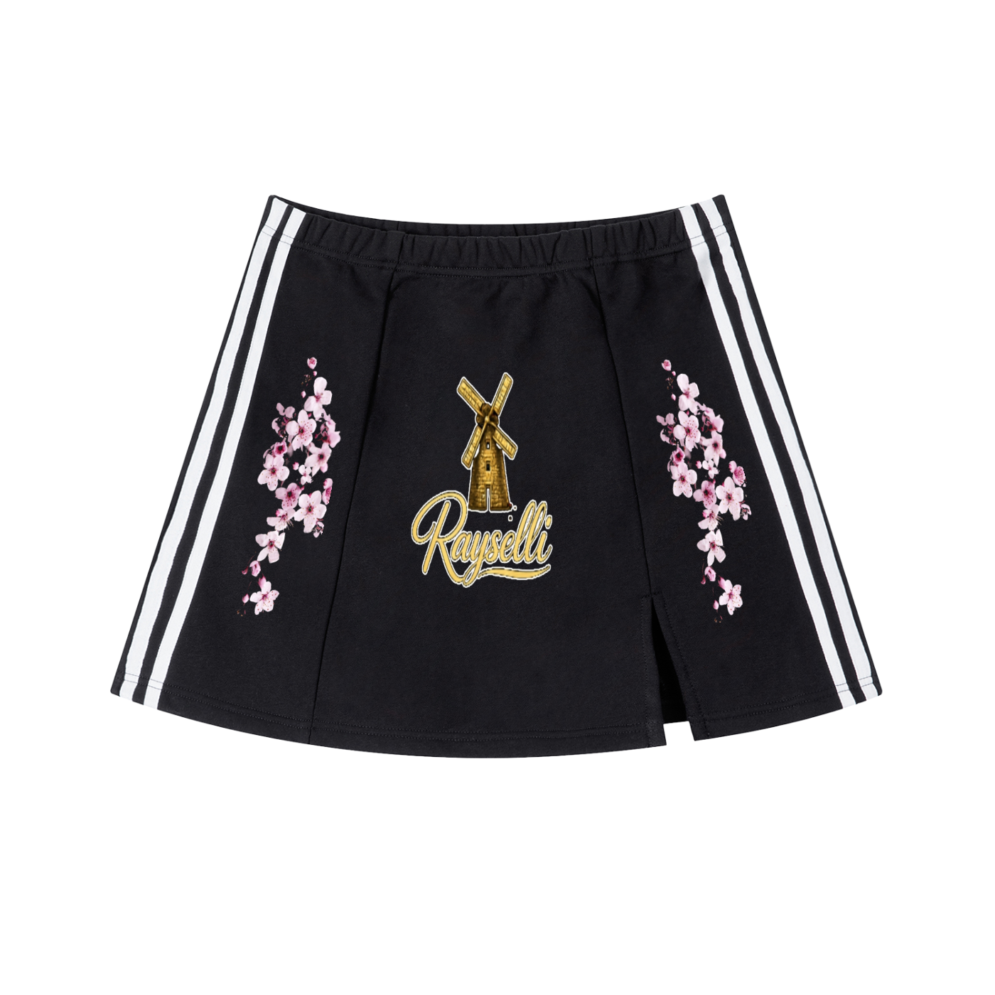Rayselli Contrast Side Stripe Slit Skirt
