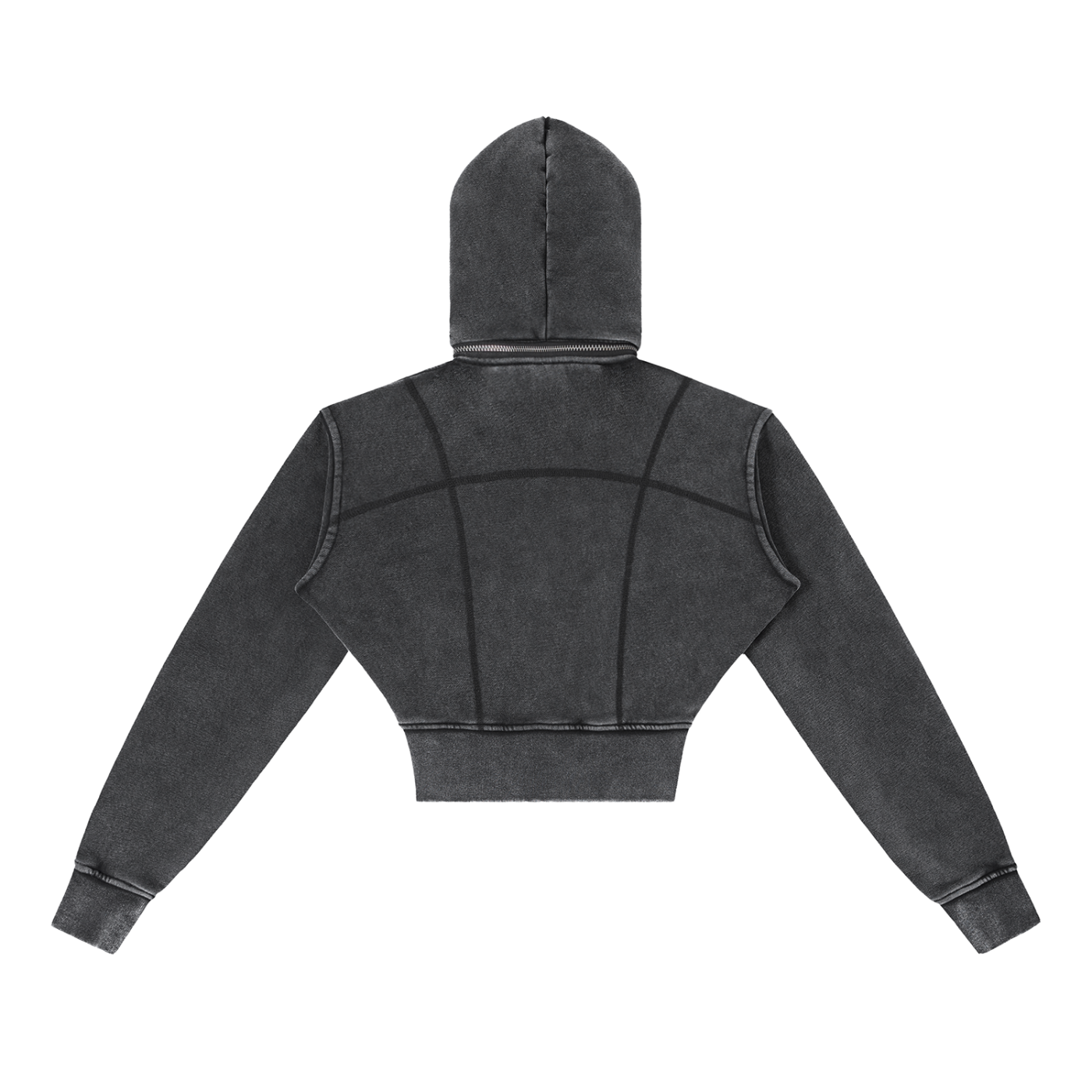 Rayselli Vintage Washed Cropped Fleece Hoodie