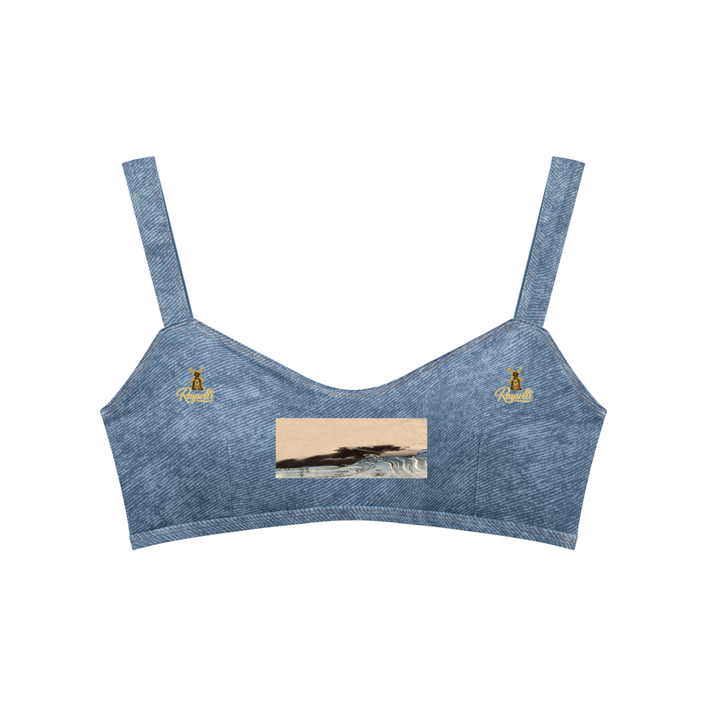 Rayselli Women's Faux Denim Sports Bra