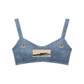 Rayselli Women's Faux Denim Sports Bra