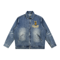Rayselli Vintage Wash Zip Up Denim Jacket